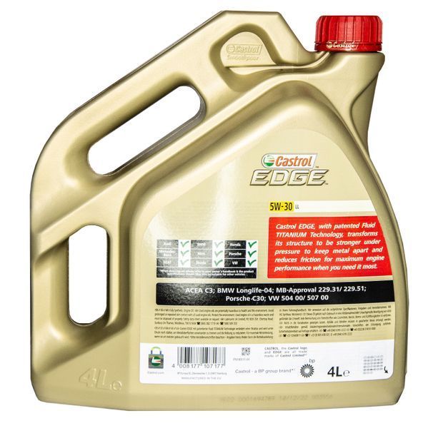 Castrol EDGE Titanium FST LL 5W-30 4 л, (15669A) моторное масло фото