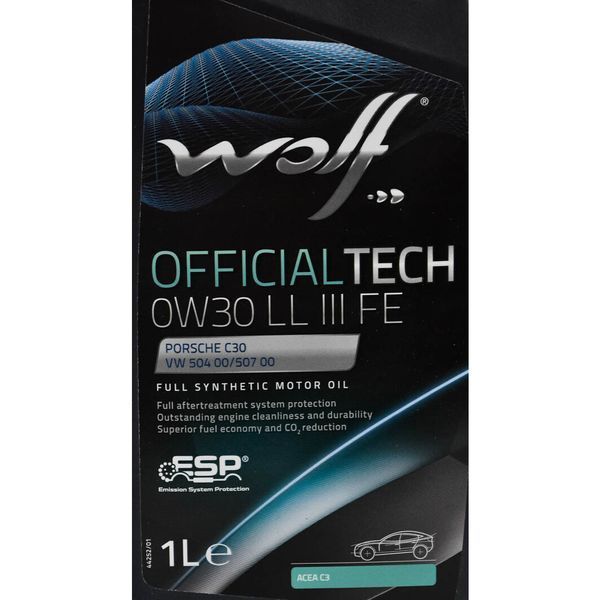 Wolf Officialtech LL III FE 0W-30 1 л, (1044342) моторна олива фото