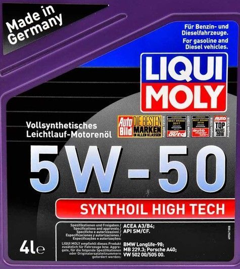 Liqui Moly Synthoil High Tech 5W-50 4 л, (9067) моторна олива фото