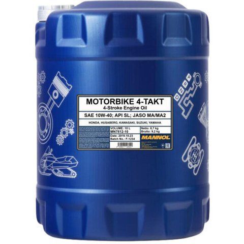 Mannol Motorbike 4-Takt 10W-40, 10 л (MN7812-10) моторна олива 4T фото