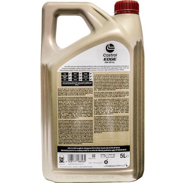 Castrol EDGE Titanium FST LL 5W-30 5 л, (RBEDG53L4X5L) моторное масло фото