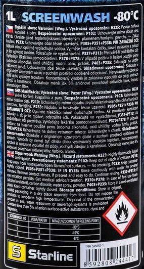 Концентрат омывателя Starline зимний -80&deg;С 1 л, (nasw801) фото