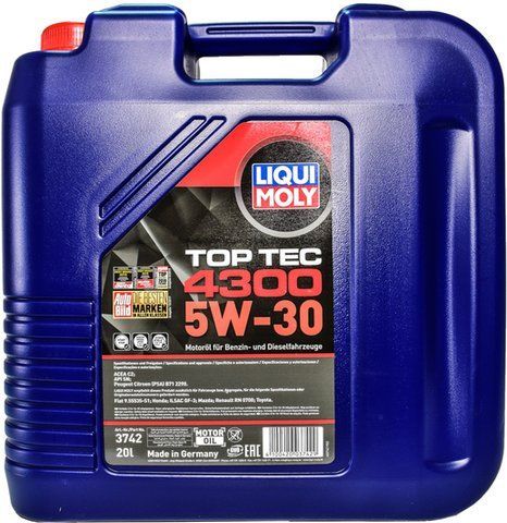 Liqui Moly Top Tec 4300 5W-30 20 л, (3742) моторное масло фото