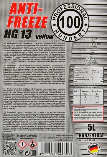 Professional Hundert G13 жовтий, 5 л концентрат антифризу фото