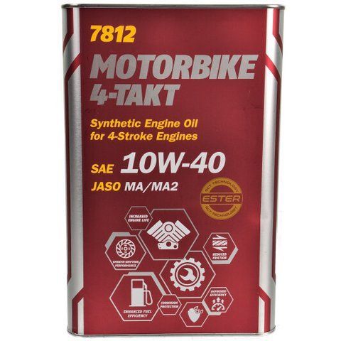 Mannol Motorbike 4-Takt (Metal) 10W-40, 4 л (MN7812-4ME) моторна олива 4T фото