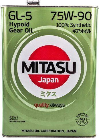 Mitasu Hypoid Gear Oil GL-5 MT-1 75W-90, 4 л (MJ-410-4) синтетична трансмісійна олива фото