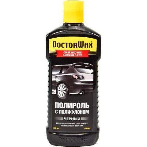 Кольоровий поліроль для кузова DoctorWax З Поліфлоном (Чорний) чорний фото