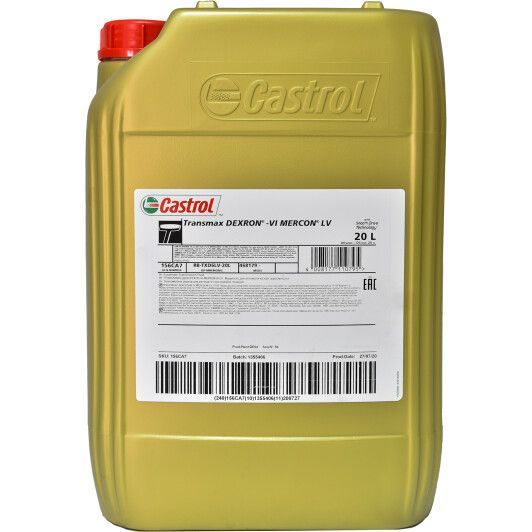 Castrol Transmax ATF Dexron-VI Mercon LV Multivehicle, 20 л синтетическое трансмиссионное масло фото