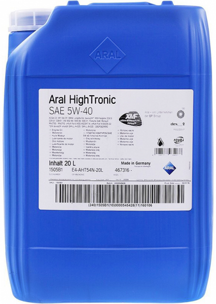Aral HighTronic 5W-40, 20 л (1505B1) моторное масло фото