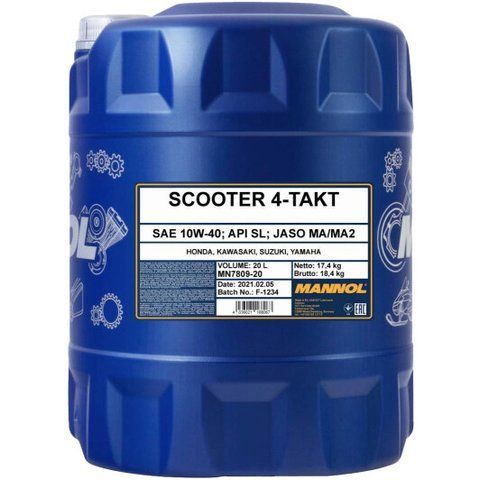 Mannol Scooter 4-Takt 10W-40, 20 л (MN7809-20) моторна олива 4T фото