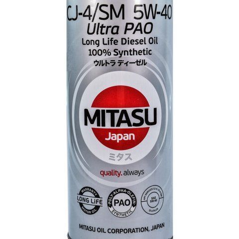 Mitasu Ultra Pao LL Diesel CJ-4/SN 5W-40 (1 л, 4 л, 20 л) моторное масло фото