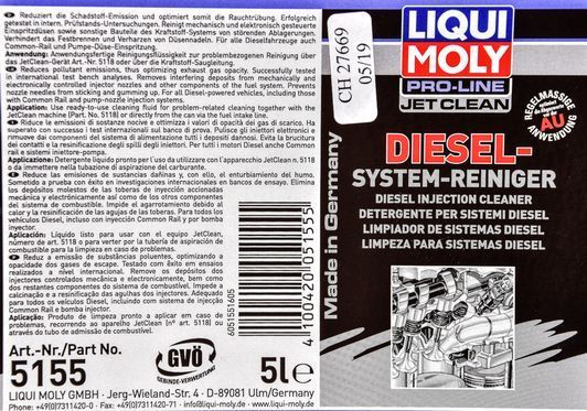 Liqui Moly Pro-Line Jet Clean Diesel-System-Reiniger, 5000 мл (5155) присадка фото