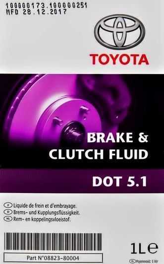 Toyota DOT 5.1, 1 л (0882380004) тормозная жидкость пластиковая тара фото