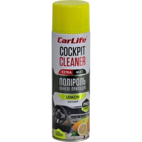 Полироль для салона Carlife Cockpit Cleaner Extra Mat лимон 500 мл CF521 фото