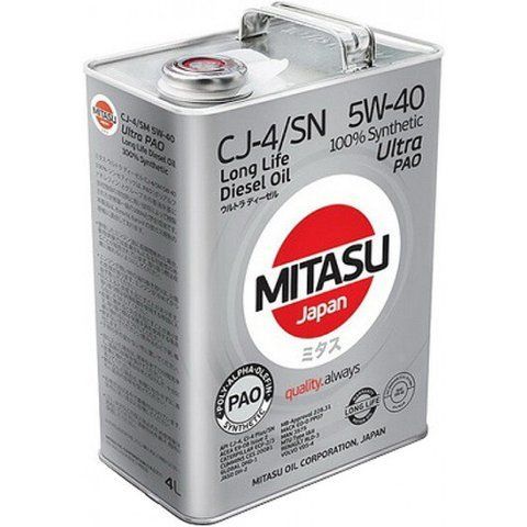 Mitasu Ultra Pao LL Diesel CJ-4/SN 5W-40 4 л, (MJ-211-4) моторное масло фото