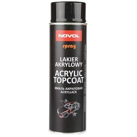 Novol Spray Acryl Topcoat Black Gloss, 500 мл (34302) краска фото