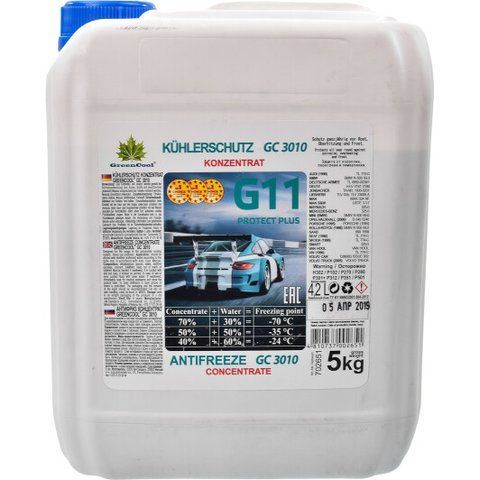 Green cool GC 3010 G11 сине-зеленый, 5 л (702651) концентрат антифриза фото