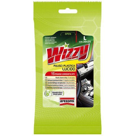Серветки Arexons Wizzy Plastic Cleaner Shine 1934 нетканий матеріал 200x295 мм 15 шт фото