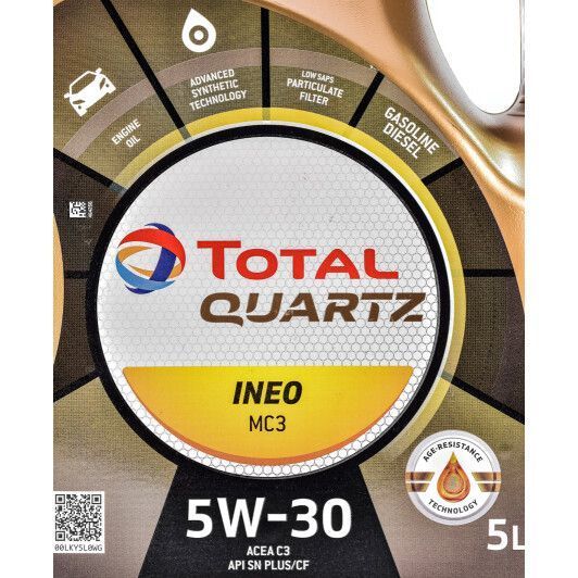 Total Quartz Ineo MC3 5W-30 5 л, (213698) моторное масло фото