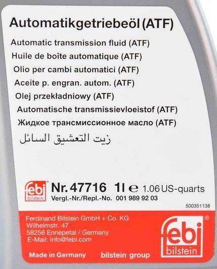 Febi 9G-Tronic, 1 л (47716) трансмиссионное масло фото