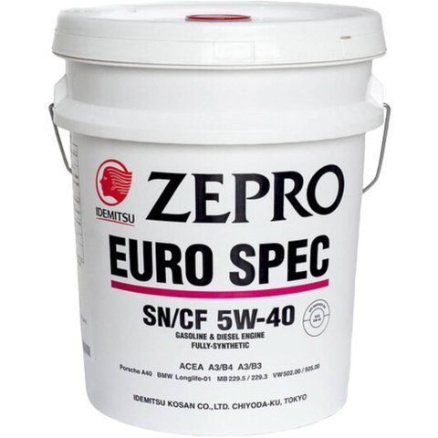 Idemitsu Zepro Euro spec 5W-40, 20 л (1849031) моторное масло фото