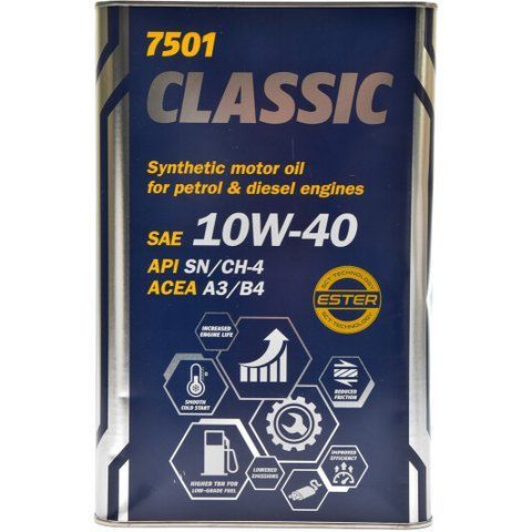 Mannol Classic (Metal) 10W-40 4 л, (MN7501-4ME) моторное масло фото