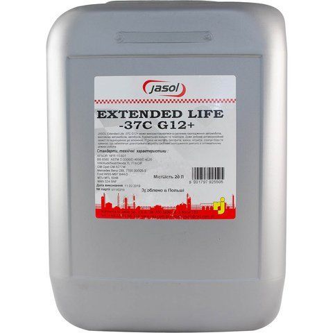 Jasol Extended Life G12+ розовый -37 &deg;C, 20 л (0325115) готовый антифриз фото