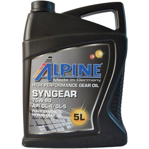 Alpine Syngear GL-4 / 5 MT-1 75W-90, 5 л (07455) синтетическое трансмиссионное масло фото