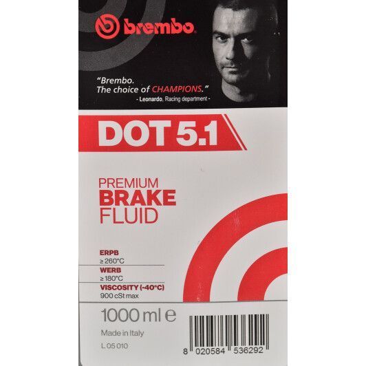 Brembo DOT 5.1, 1 л (L05010) гальмівна рідина фото