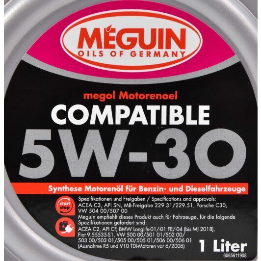 Meguin Compatible 5W-30, 1 л (6561) моторное масло фото