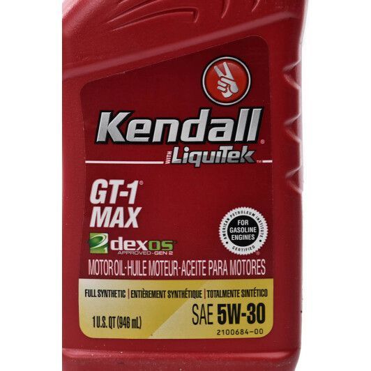 Kendall Gt-1 Max with LiquiTek 5W-30, 0,95 л, (1081232) моторна олива фото
