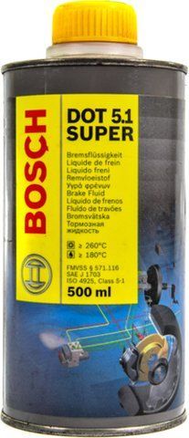 Bosch Super DOT 5.1, 0,5 л (1987479040) гальмівна рідина металева тара фото