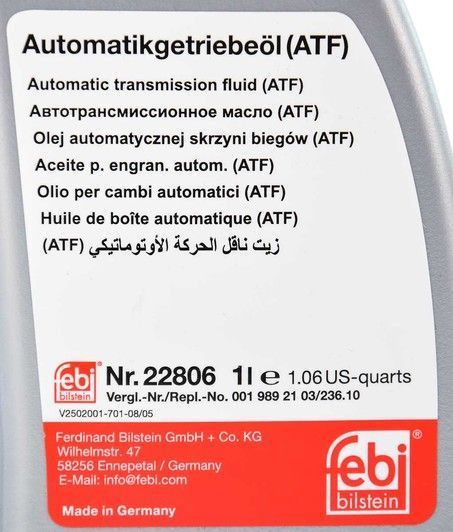 Febi Dexron III G/H, 1 л (22806) трансмиссионное масло фото
