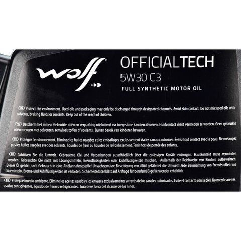 Wolf Officialtech C3 5W-30 4 л, (8308116) моторна олива фото