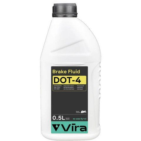 VIRA Brake Fluid DOT 3/DOT 4, 0,5 л (VI1001) гальмівна рідина пластикова тара фото