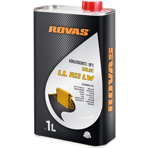 Rovas Coolant LL R13 LW желтый -38&deg;C, 1 л (75966) готовый антифриз фото
