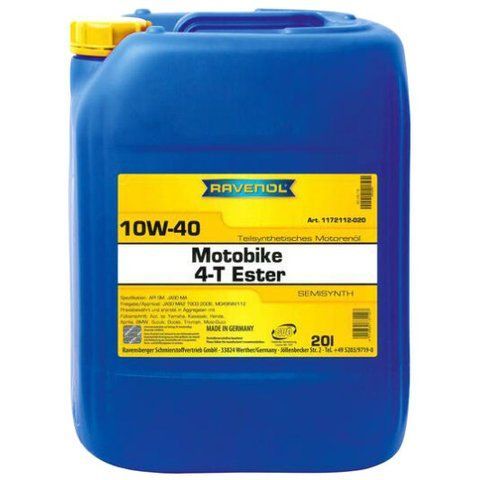 Ravenol Motobike Ester 10W-40, 20 л (1172112020) моторное масло 4T фото