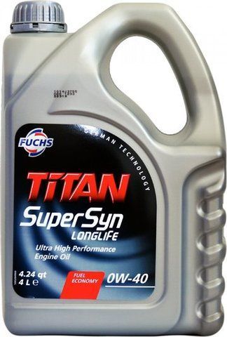 Fuchs Titan Supersyn Long Life 0W-40 4 л, (600889463) моторное масло фото