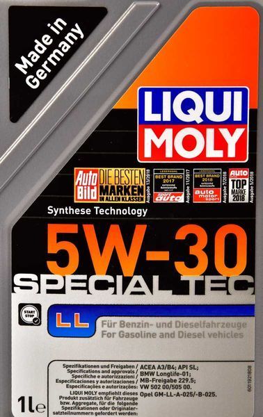 Liqui Moly Special Tec LL 5W-30 1 л, (8054) моторное масло фото