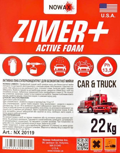 Nowax Zimer+ Active Foam, 22 л (NX20119) концентрат автошампуню фото