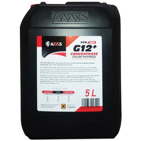 Axxis Concentrate ECO G12+ красный, 5 л концентрат антифриза фото