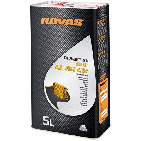 Rovas Coolant LL R13 LW желтый -38&deg;C, 5 л (75967) готовый антифриз фото