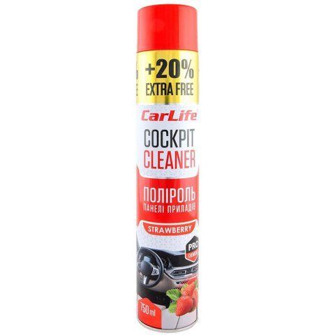 Полироль для салона Carlife Cockpit Cleaner клубника 750 мл фото