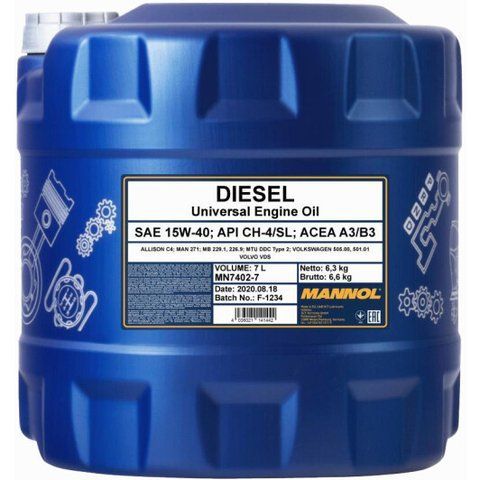 Mannol Diesel 15W-40 7 л, (MN7402-7) моторное масло фото
